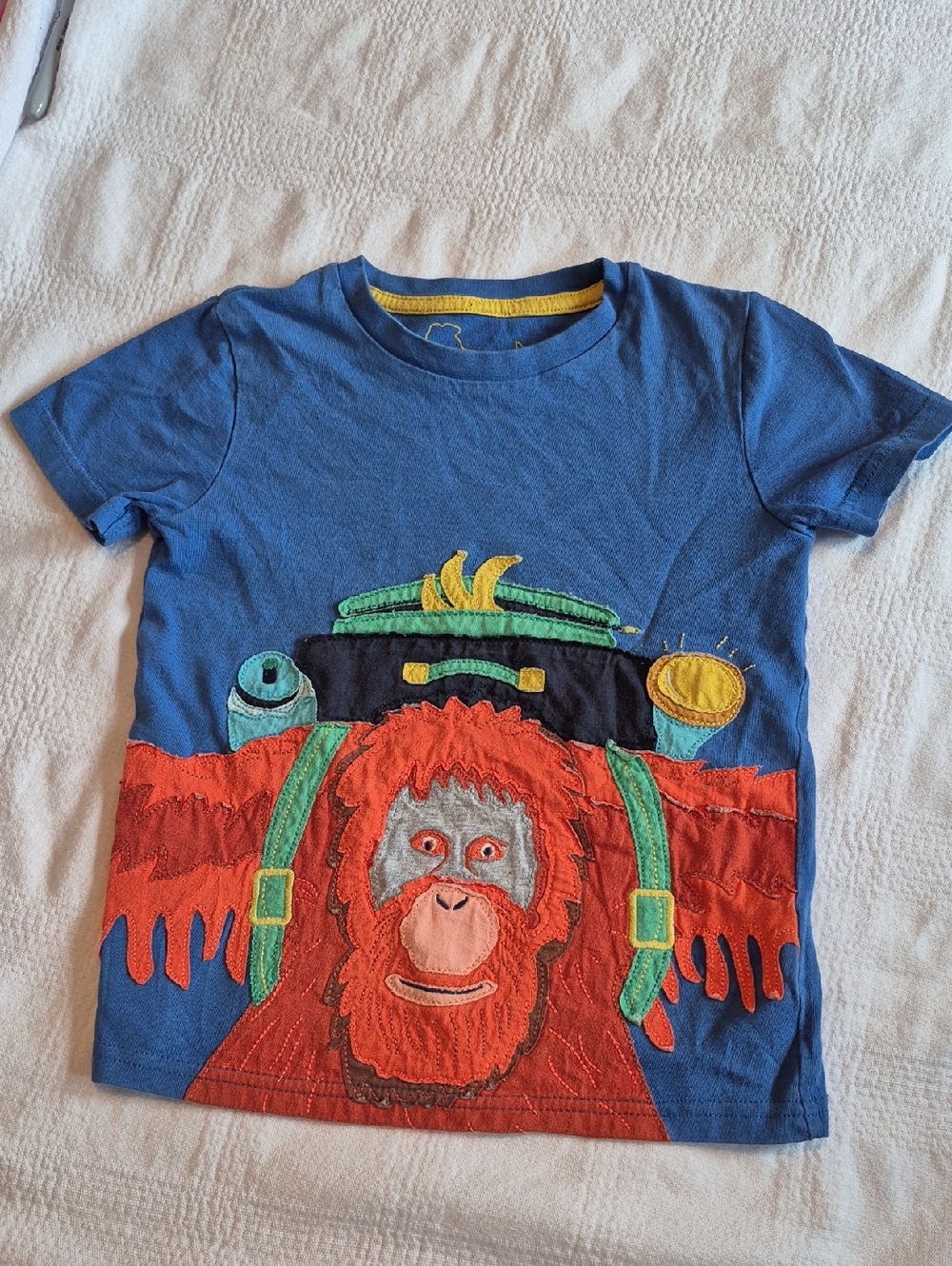 Mini Boden boys size 4-5 years appliqued orangutan design GUC for age